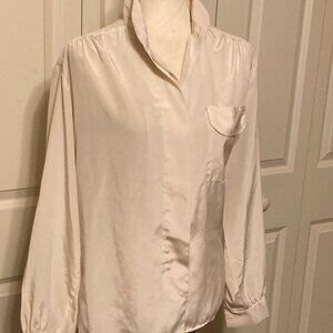 Rehearsals Silky Button Up Blouse ~ Size Large
